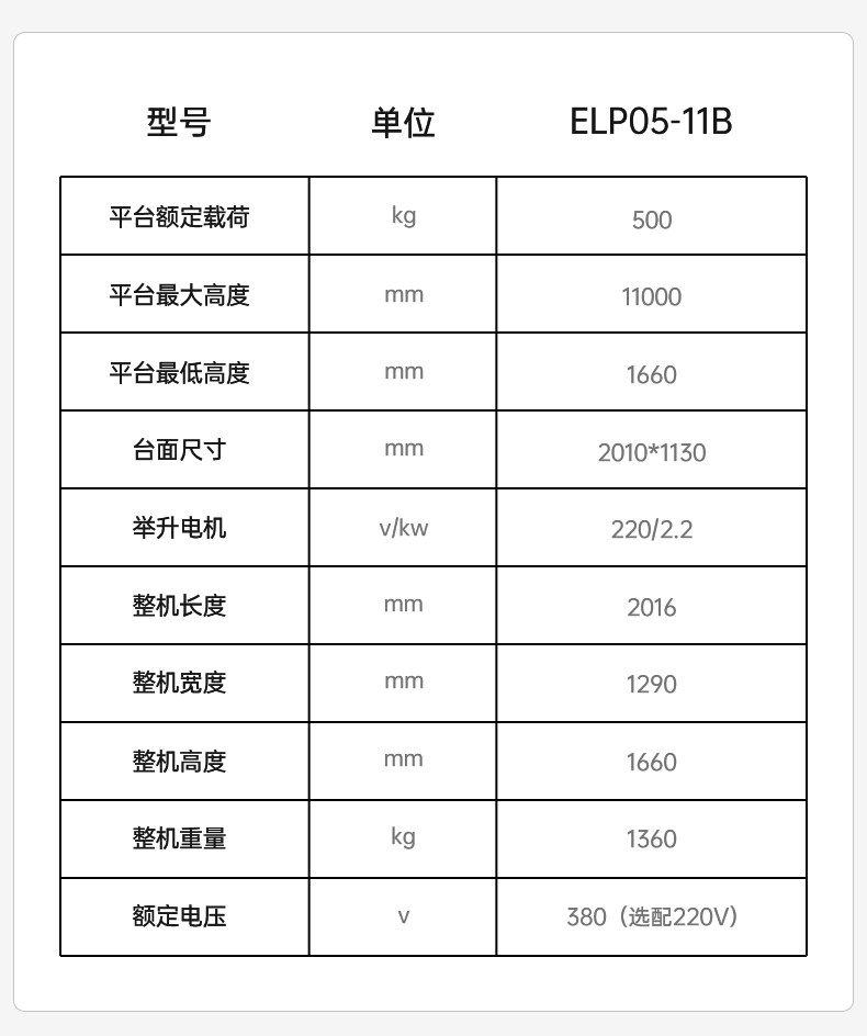 揚子升降機插線款ELP05-11B升高11米載重500KG(圖3)